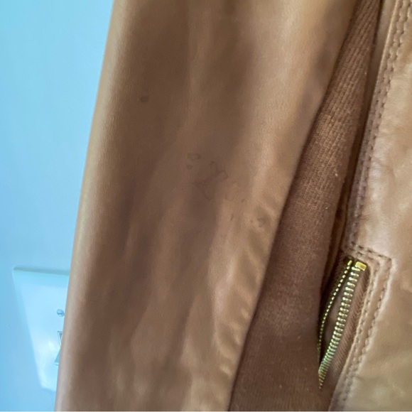 Michael Kors brown leather jacket PXS with gold accents - Picture 10 of 12